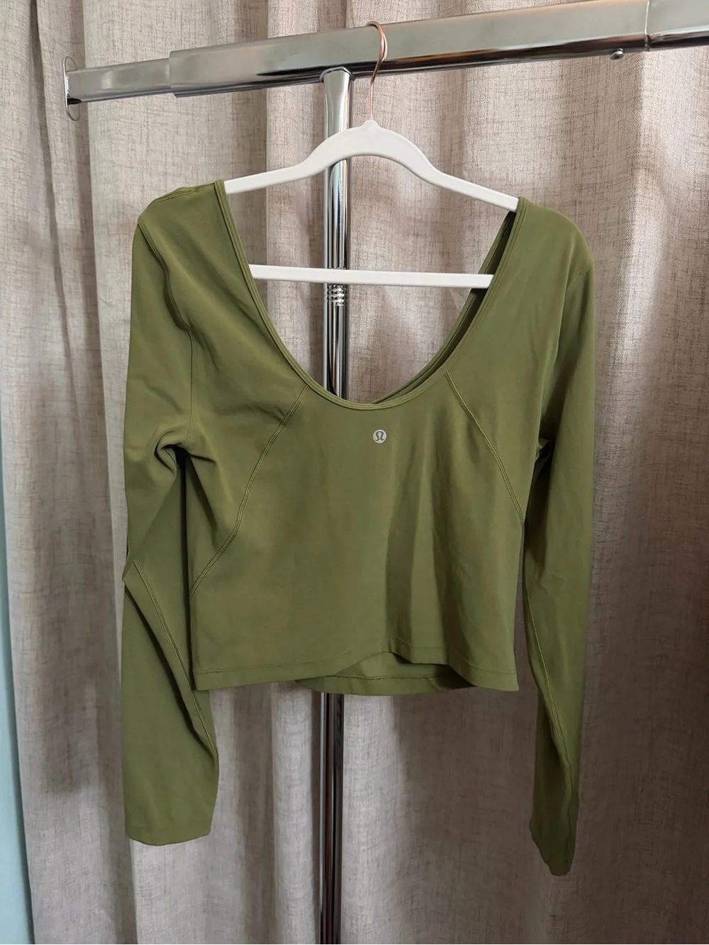 lululemon Align Olive Green V-Neck Long Sleeve Top